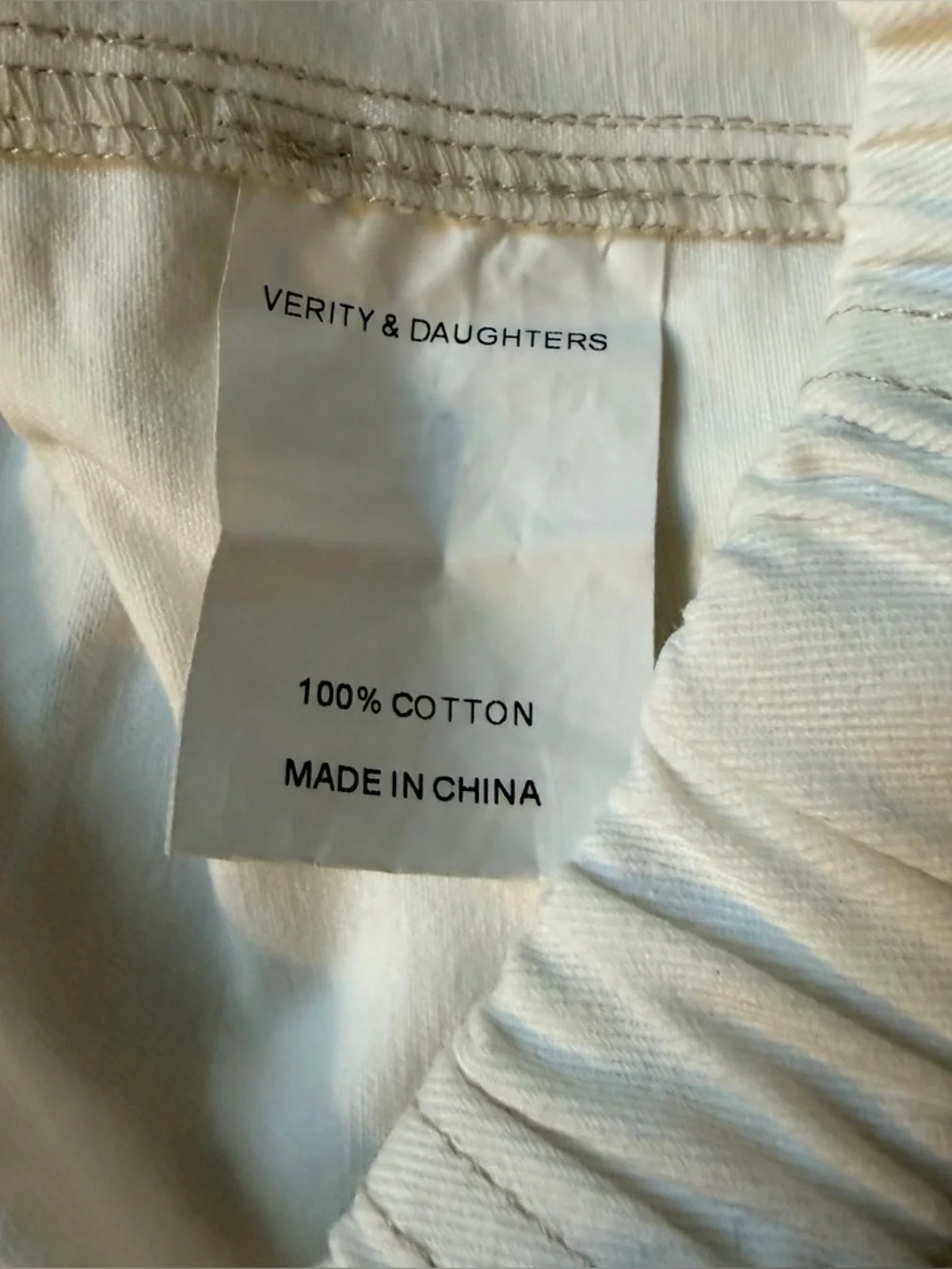 verity & daughters Janus Pant in white/ivory size small barrel
